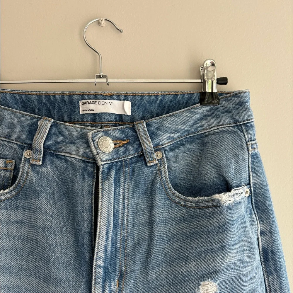 Distressed Blue Women's Mom Jeans From Garage - Picture 2 of 5